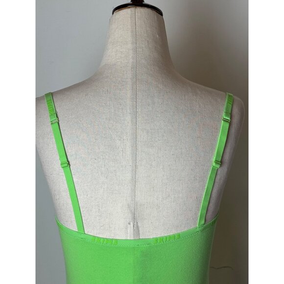 Skims Bodysuit Women Small Neon Green Cotton Logo Snap Close Sexy Colorful - Picture 11 of 15
